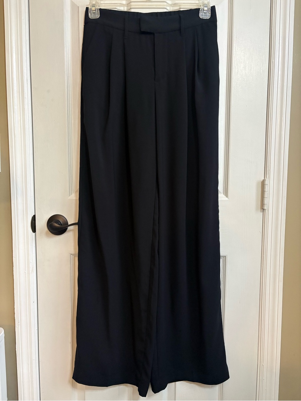 A New Day Black High-Waisted, Wide-Leg Trousers, Size 6 Long